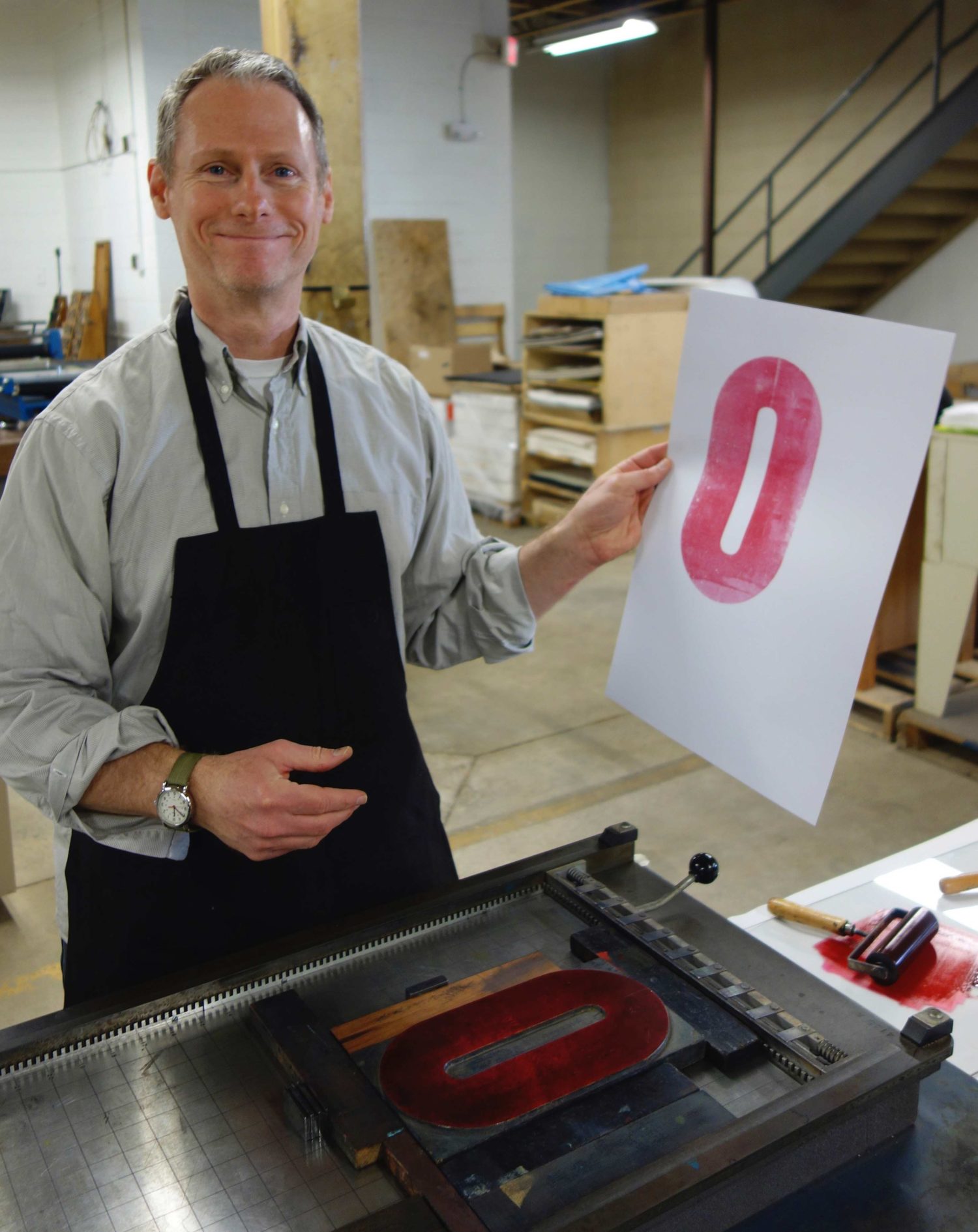 Steve at Hamilton Wood Type Museum.
